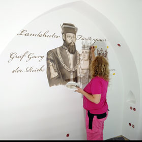 Wandmalerei, Motiv: Landshuter Fürstenpaar